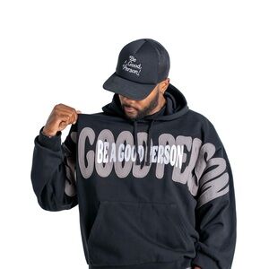 Be A Good Person Black Graphic Hoodie